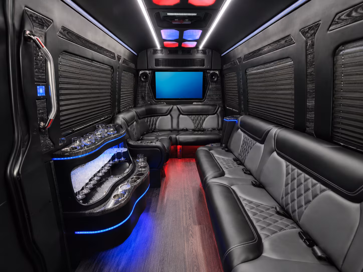 chino hills 50 passenger party bus interior